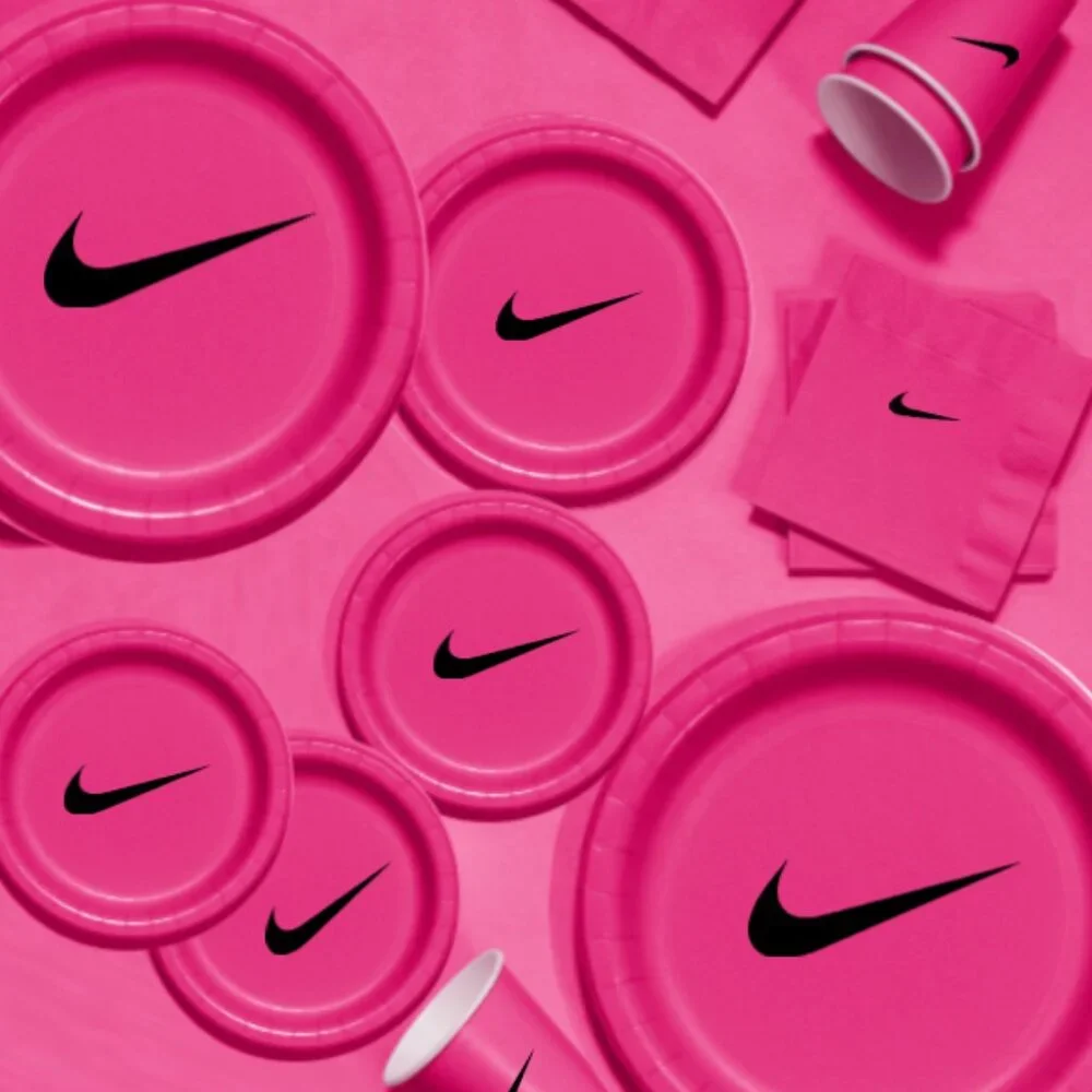 Sw00sh Plates | Pink Basketball Party Paper Plates | Disposable 45 pcs